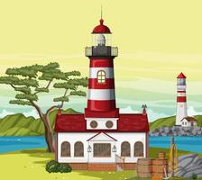 Lighthouse on the coast vector
