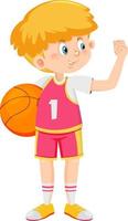 A boy playing basketball cartoon vector