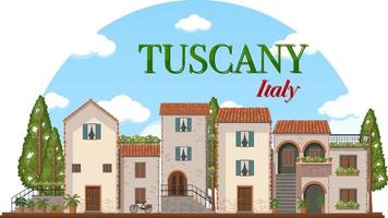 Tuscany Italy Landmark Logo Banner vector