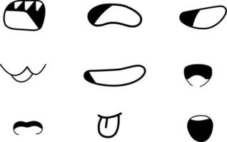 cartoon mouth with tongue set symbol icon design vector