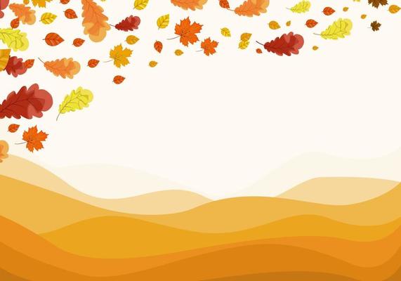 Autumn background with leaves golden yellow. fall concept,For wallpaper, postcards, greeting cards, website pages, banners, online sales. Vector illustration