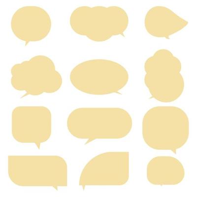 Set speech bubbles on white background. chat box and doodle message or communication icon Cloud speaking for comics and minimal message dialog