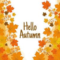 Autumn frame background with leaves golden yellow. fall concept,For wallpaper, postcards, greeting cards, website pages, banners, online sales. Vector illustration