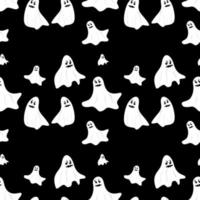 Halloween ghost background seamless pattern, to be used as a greeting card or wallpaper. vector