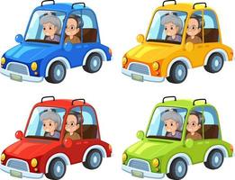 Senior couple on road trip cartoon vector