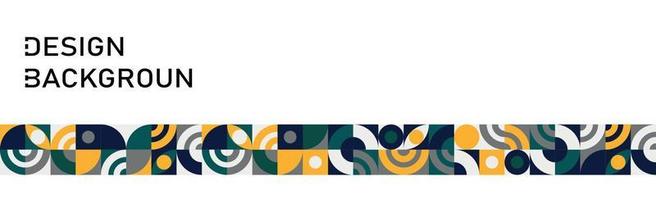 Panoramic background abstract shapes Bauhaus Modern geometric shapes triangles, square, circles minimal shapes - Vector