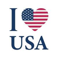 I love USA, flag of the united states of America - Vector