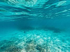 bajo el agua en la playa de la isla foto