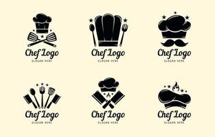 plantilla de conjunto de logotipo de chef vector
