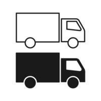 Simple truck silhouette, Delivery icon vector on blank background