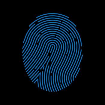 Fingerprint icon. Digital security authentication concept. vector