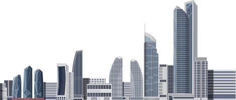 City skyscraper buildings on white background vector