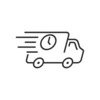 fast delivery truck icon, express delivery, quick move, line symbol. Vector illustration EPS 10