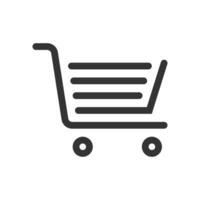 vector de icono de carrito de compras. icono de carrito de compras en el estilo de diseño de moda.