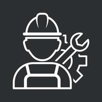 icono de técnico con diseño de silueta simple, vector de icono de reparador