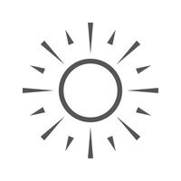 vector de icono de sol de línea para brillo, icono de ajuste de intensidad.