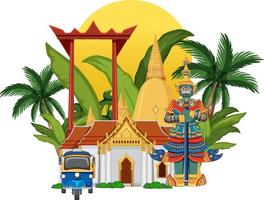 Bangkok Thailand attraction landmarks vector