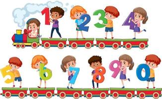 Set of number 0 to 9 for kids vector