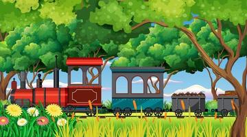 tren con escenario natural vector