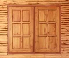 teak wood window frame photo