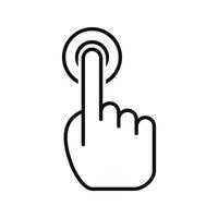 toque de mano o toque icono de vector plano gesto para aplicaciones y sitios web