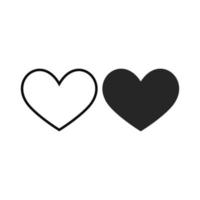 Heart icon, Symbol of Love Icon flat style modern design Isolated on Blank Background. Vector illustration.