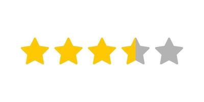 Stars rating icon set. Set of Gold star icons isolated on a blank background vector