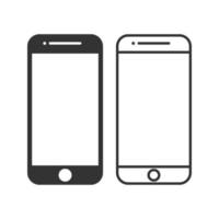 Collection of simple smartphone - mobile phone icon solid and outline design. vector illustration. color ediatble