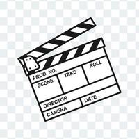 Clapperboard icon vector. Board clap for video clip scene start. isolated on blank background vector