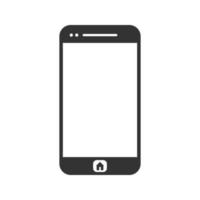 vector de icono de teléfono con pantalla en blanco. aislado sobre fondo blanco