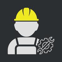 Technician icon with simple silhouette design, Repairman icon vector