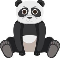 Cute panda in flat style vector