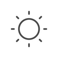 Sun icon, for brightness setting. on blank background vector