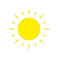 Sun icon for brightness isolated on blank background, color editable vector