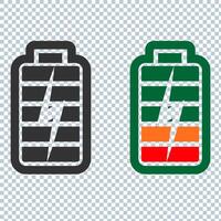 The battery icons. Flat icons set on blank background vector