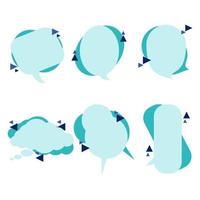 Set speech bubbles on white background. chat box and doodle message or communication icon Cloud speaking for comics and minimal message dialog vector