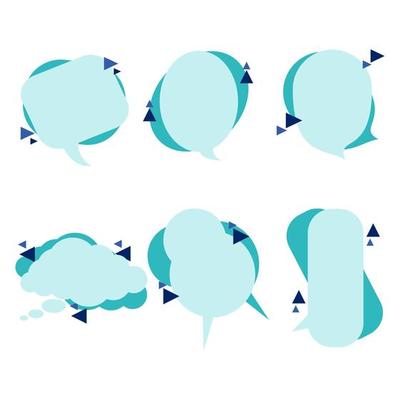 Set speech bubbles on white background. chat box and doodle message or communication icon Cloud speaking for comics and minimal message dialog