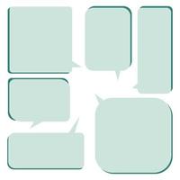 Set speech bubbles on white background. chat box and doodle message or communication icon Cloud speaking for comics and minimal message dialog vector