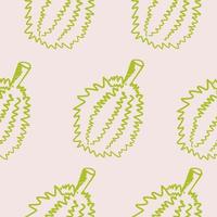 Seamless pattern Thai durian fruit pattern, quirky fabric pattern background, vector illustration