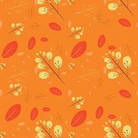 fondo transparente con patrón de hojas de otoño, concepto de ilustración vectorial de otoño, para papel tapiz, textil, patrón de tela, alfombra o ropa. vector