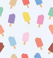 pastel color ice cream seamless pattern vector