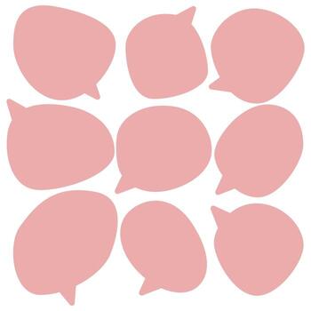 Set speech bubbles on white background. chat box and doodle message or communication icon Cloud speaking for comics and minimal message dialog vector