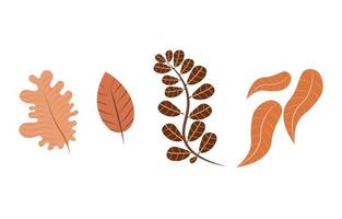 Autumn leaves set, isolated on white background. Leaves with fade texture, vector illustration. Good for social media, promotional materials, ads, email marketing.