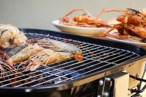 Grilled river shrimps photo