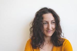 Portrait of a woman with curly hair photo