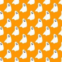 Halloween ghost background seamless pattern, to be used as a greeting card or wallpaper. vector