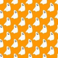 Halloween ghost background seamless pattern, to be used as a greeting card or wallpaper. vector