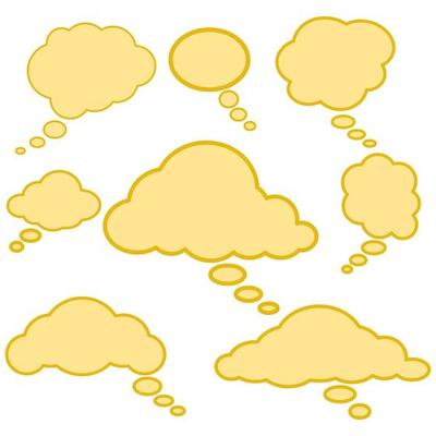 Set speech bubbles on white background. chat box and doodle message or communication icon Cloud speaking for comics and minimal message dialog