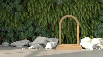 natural podium product mockup 3d rendering photo