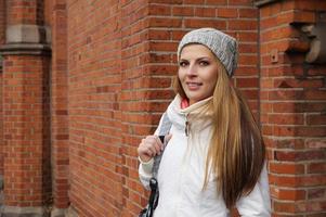 woman wearing woolen hat photo